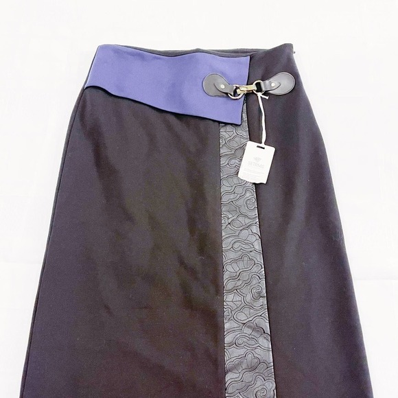 SETRMS Black Block Patterned Long A-Line Skirt NWT SZ38 - Picture 4 of 8